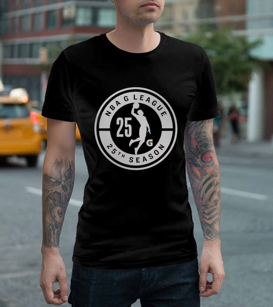 NBA G League 25th Season Anniversary Silver Circle T-Shirt