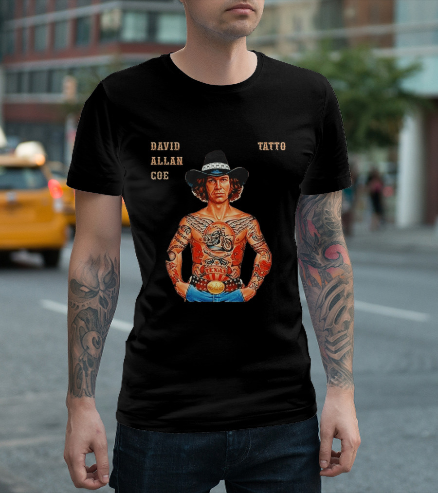 David Allan Coe Tattoo Texas Country Music Cowboy Hat T-Shirt