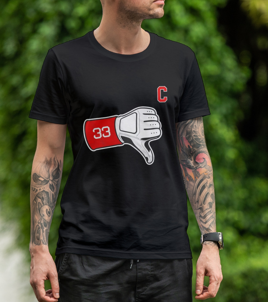 Nice Tek 33 Thumbs Down C Cleveland Guardians T-Shirt