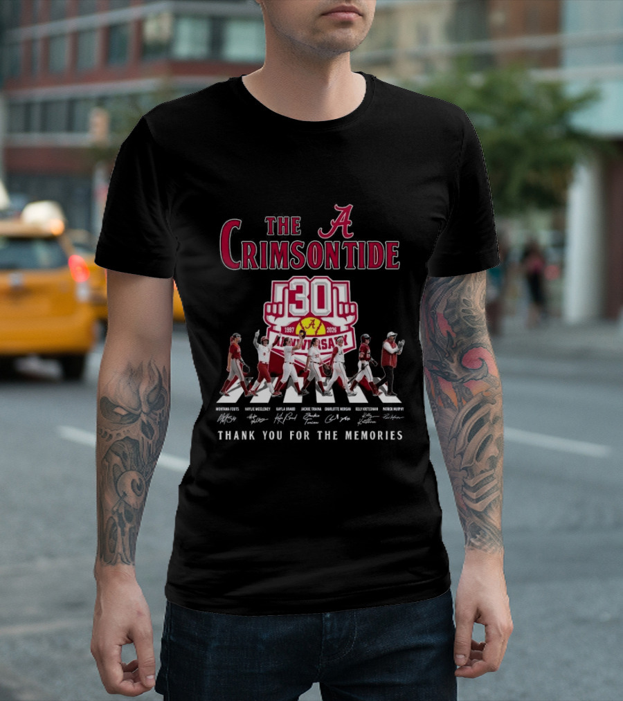 The Crimson Tide 30th Anniversary 1997 2025 Thank You For The Memories Signatures T-Shirt
