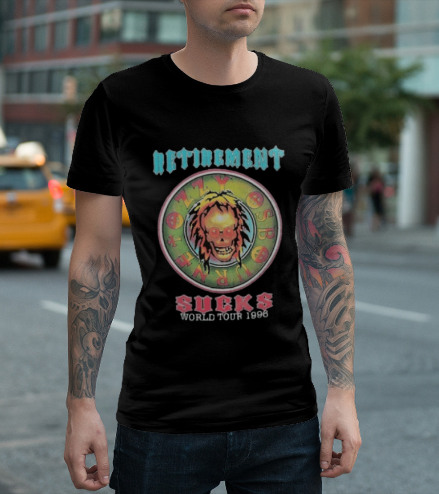 Ozzy Osbourne Retirement Sucks World Tour 1996 Psychedelic Skull T-Shirt