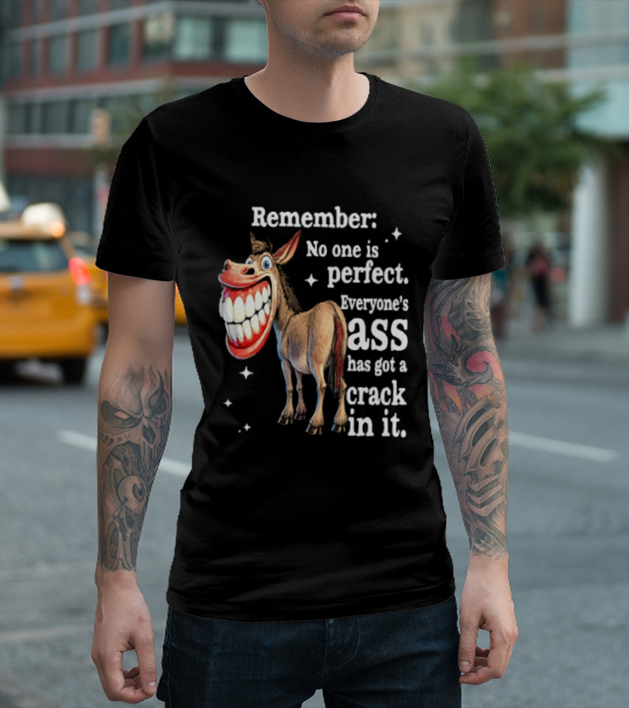 Remember No One Is Perfect Everyone's Ass Has Got A Crack In It Donkey T-Shirt