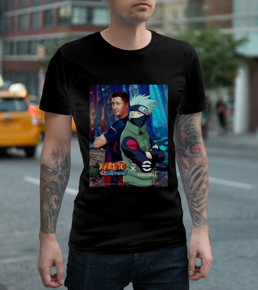 Naruto Shippuden X EFootball Featuring Robert Lewandowski And Kakashi 2026 T-Shirt