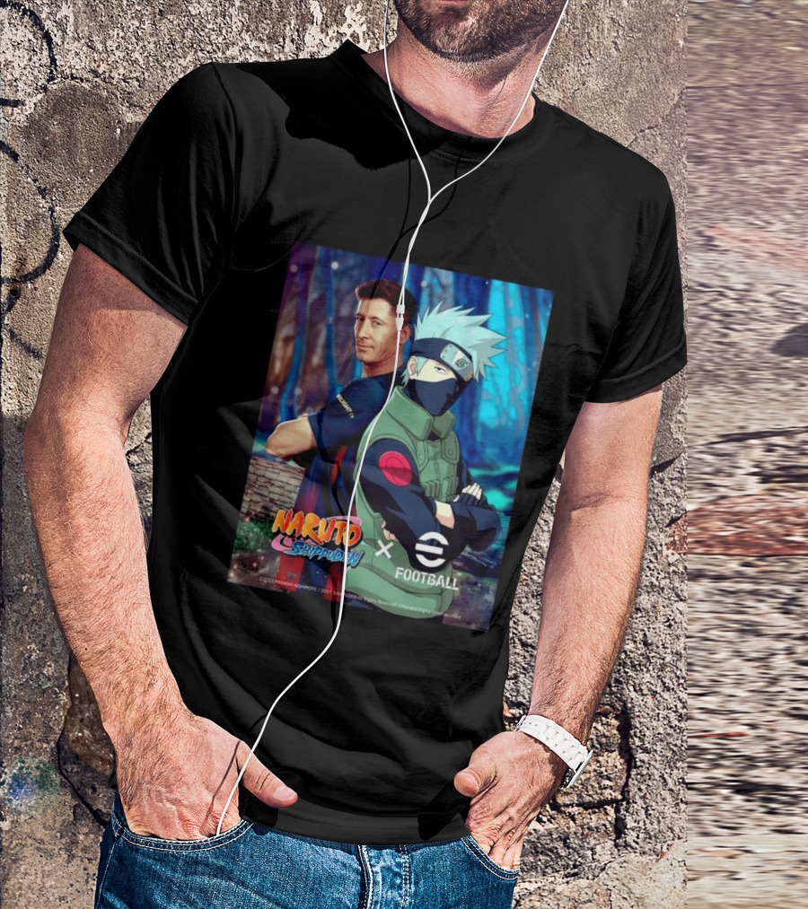 Naruto Shippuden X EFootball Featuring Robert Lewandowski And Kakashi 2026 T-Shirt