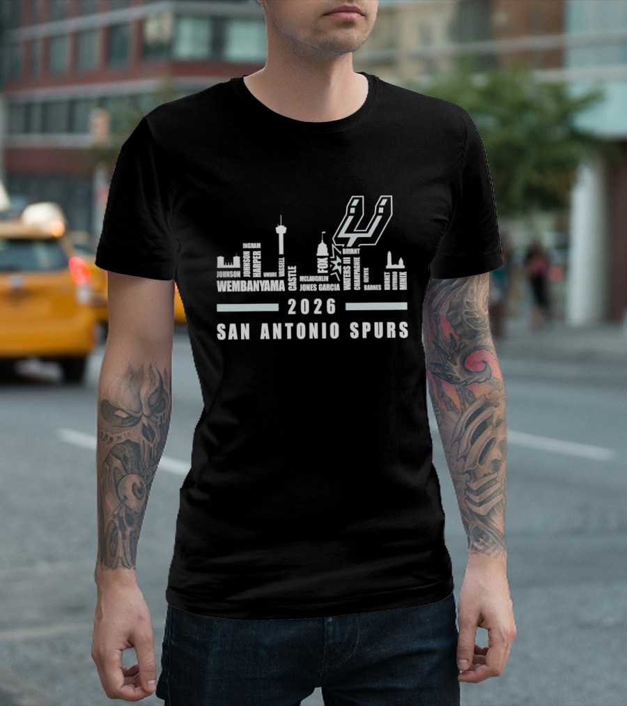 San Antonio Spurs Skyline 2026 Basketball Team Edition T-Shirt