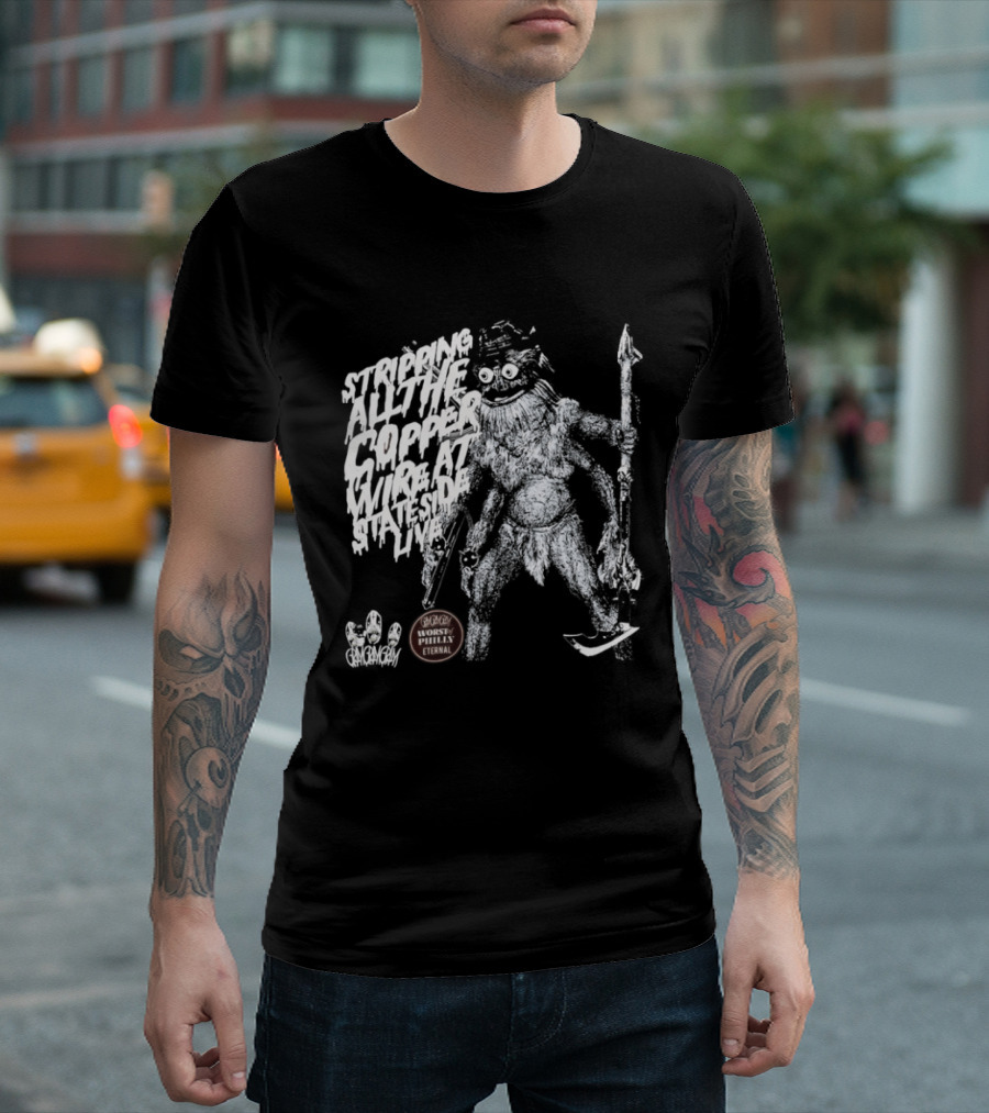 Stripping All The Copper Wire Stateside Live Gangstagrass Mercenary Freedom Infantry T-Shirt