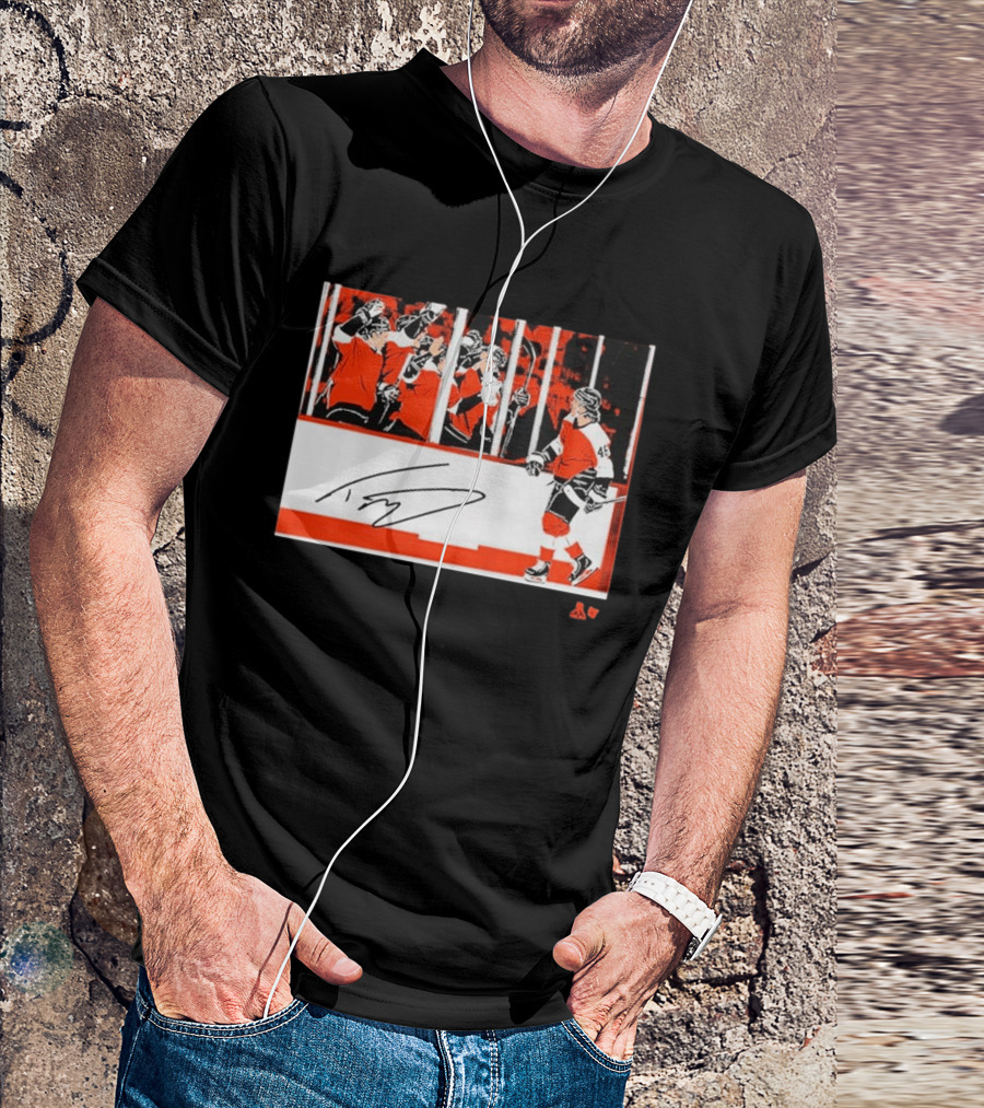 Trevor Zegras Penalty Box Celebration Hockey Art Signature Number 46 T-Shirt