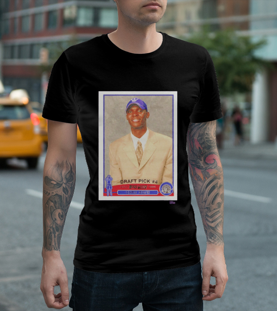 Toronto Raptors Chris Bosh 2003 Topps Draft Pick #4 Basketball Card T-Shirt