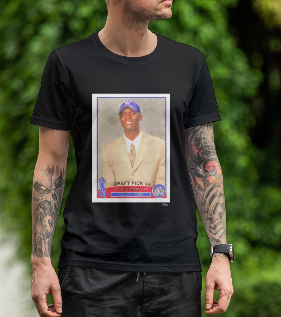 Toronto Raptors Chris Bosh 2003 Topps Draft Pick #4 Basketball Card T-Shirt
