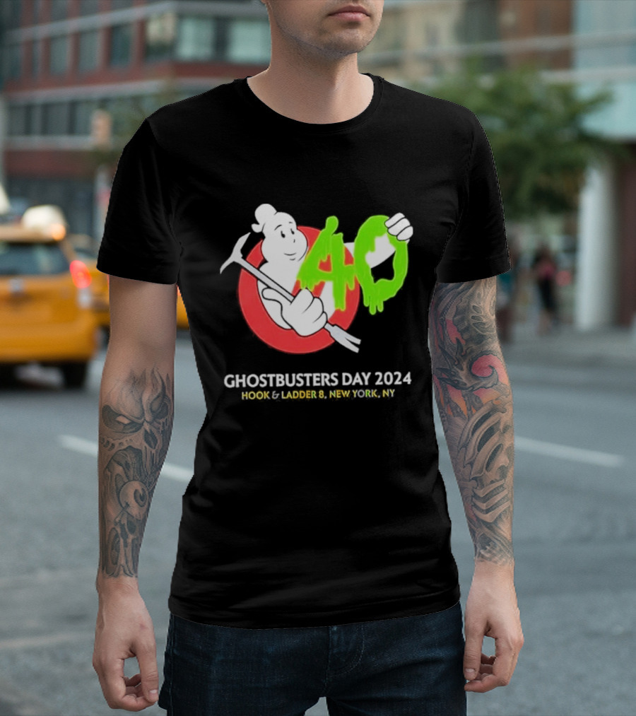 Ghostbusters Day 2024 40th Anniversary Hook Ladder 8 New York NY T-Shirt
