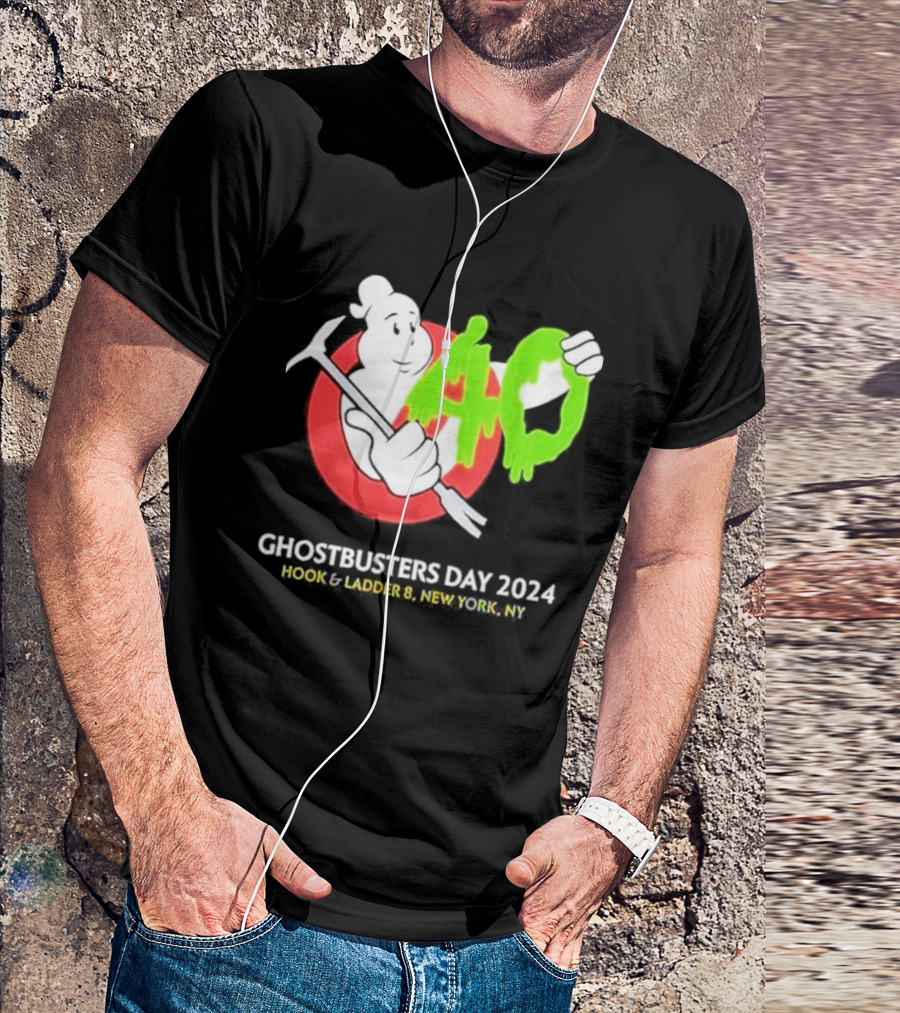Ghostbusters Day 2024 40th Anniversary Hook Ladder 8 New York NY T-Shirt