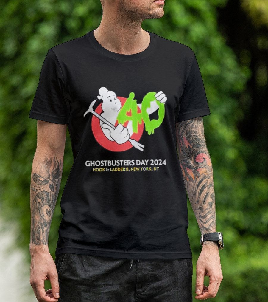 Ghostbusters Day 2024 40th Anniversary Hook Ladder 8 New York NY T-Shirt