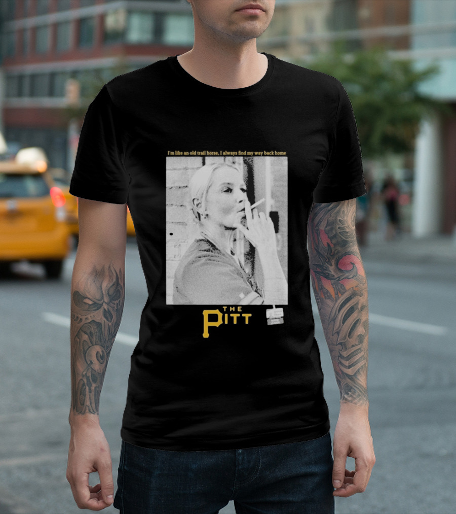 The Pitt Smoking Nurse Nostalgia Black And White Image T-Shirt