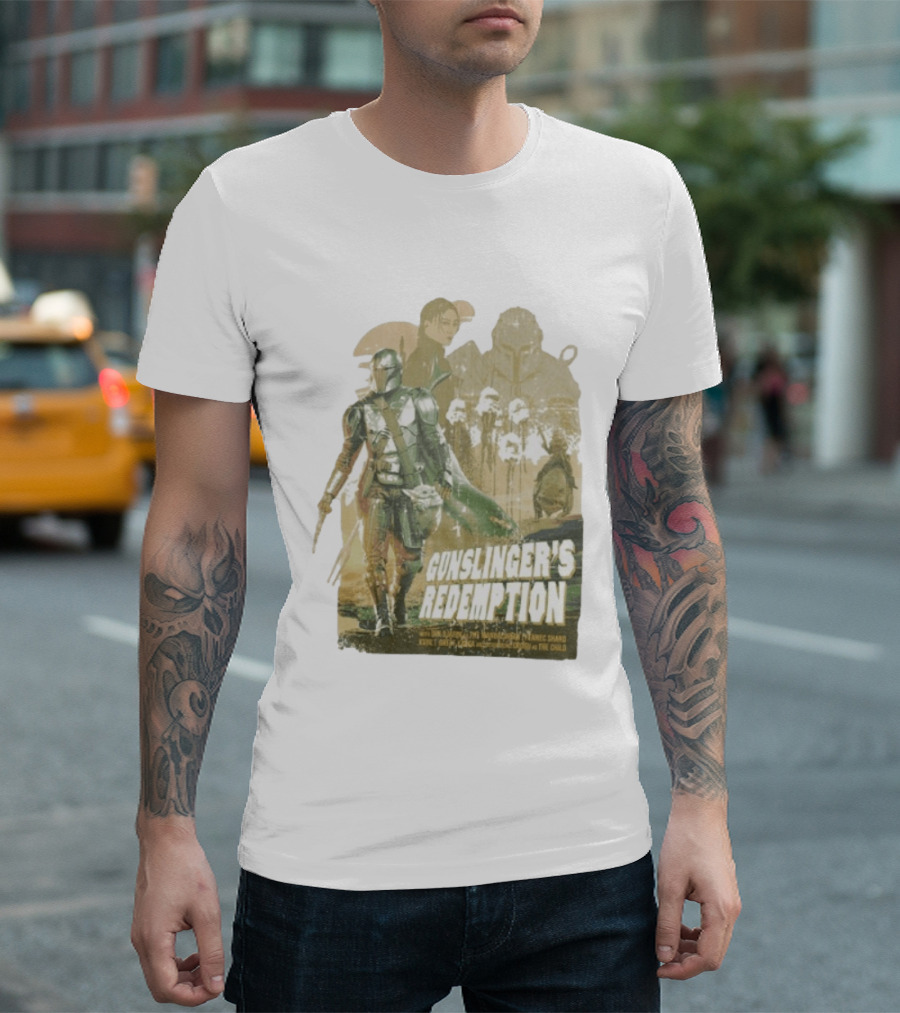 Gunslinger's Redemption Star Wars Heroes Villains 2026 Mandalorian Boba Fett Fennec Shand T-Shirt