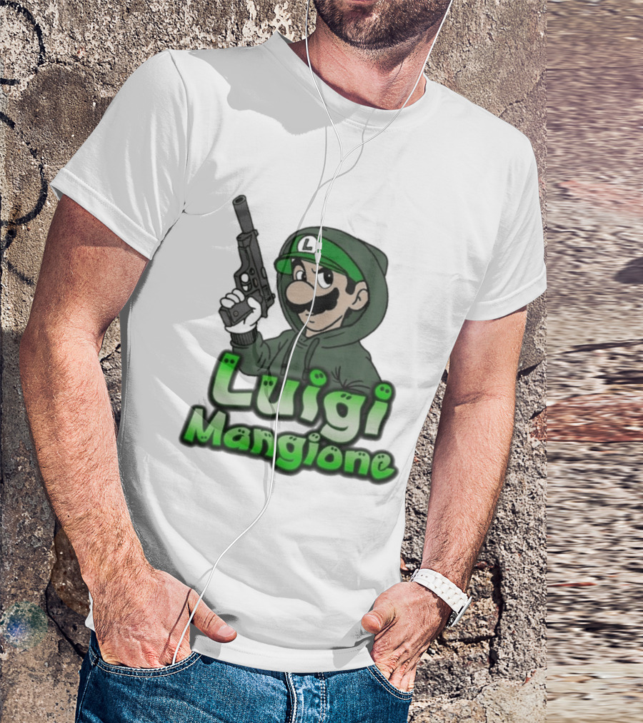 Luigi Mangione Super Mario Gun T-Shirt