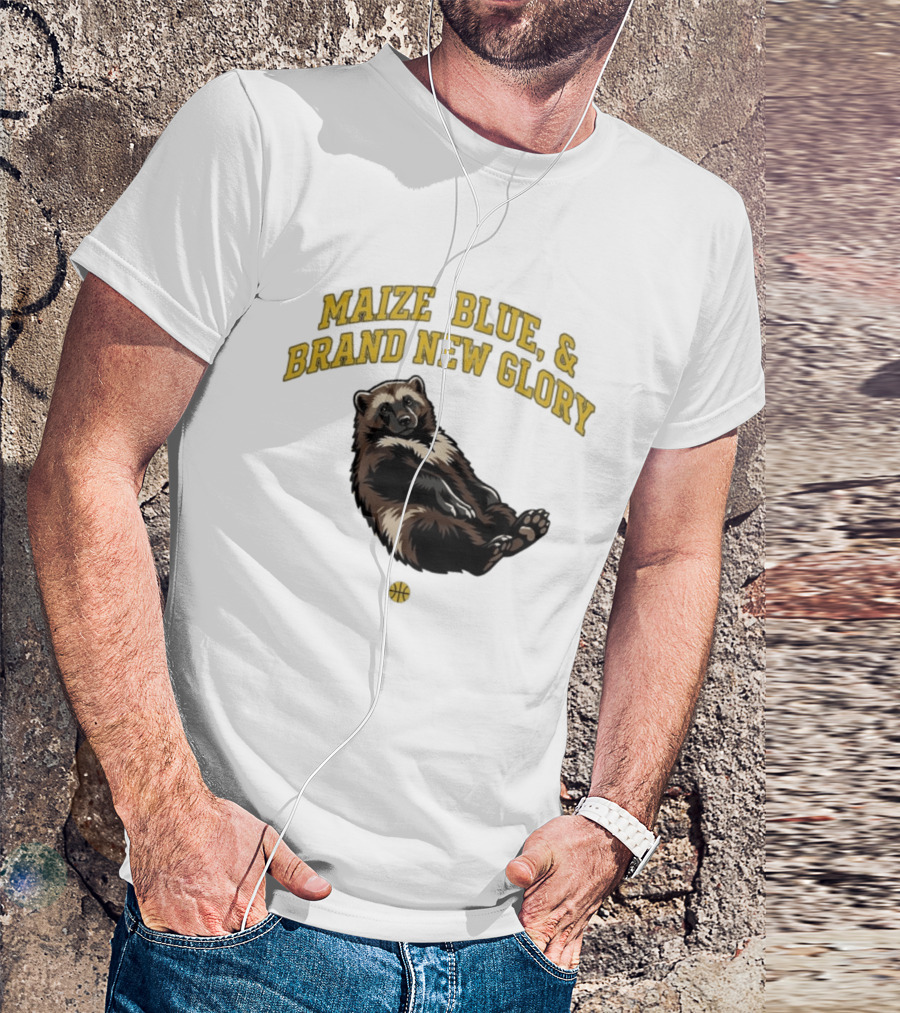 Maize Blue And Brand New Glory Wolverine Basketball T-Shirt