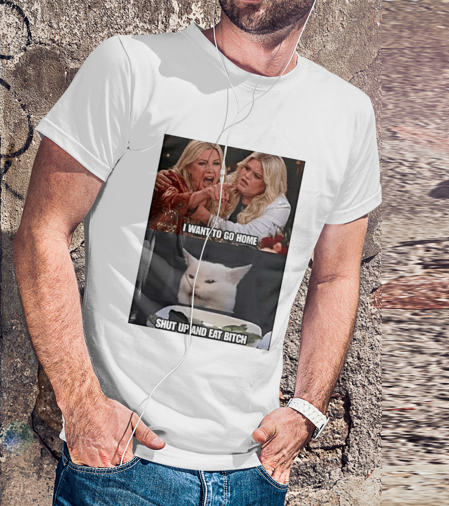 I Want To Go Home Smudge The Cat Meme Shut Up And Eat T-Shirt