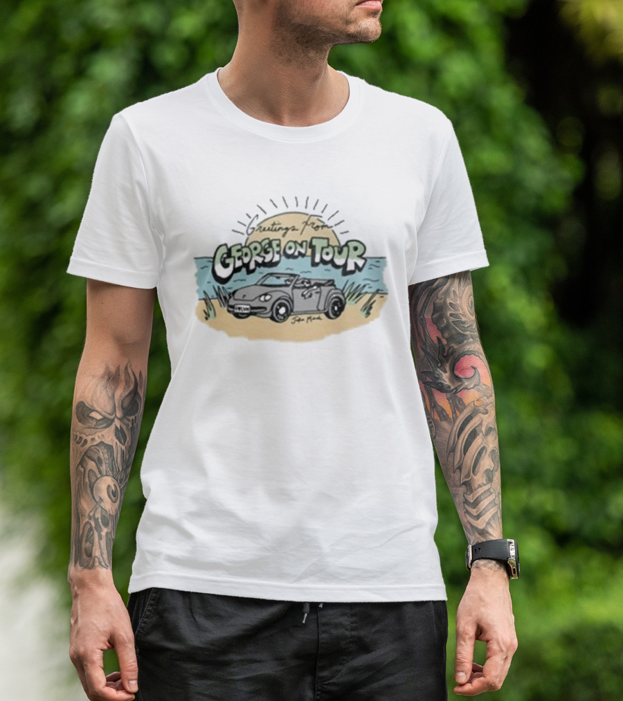 Greetings From George On Tour Beach Car Jake Minch T-Shirt