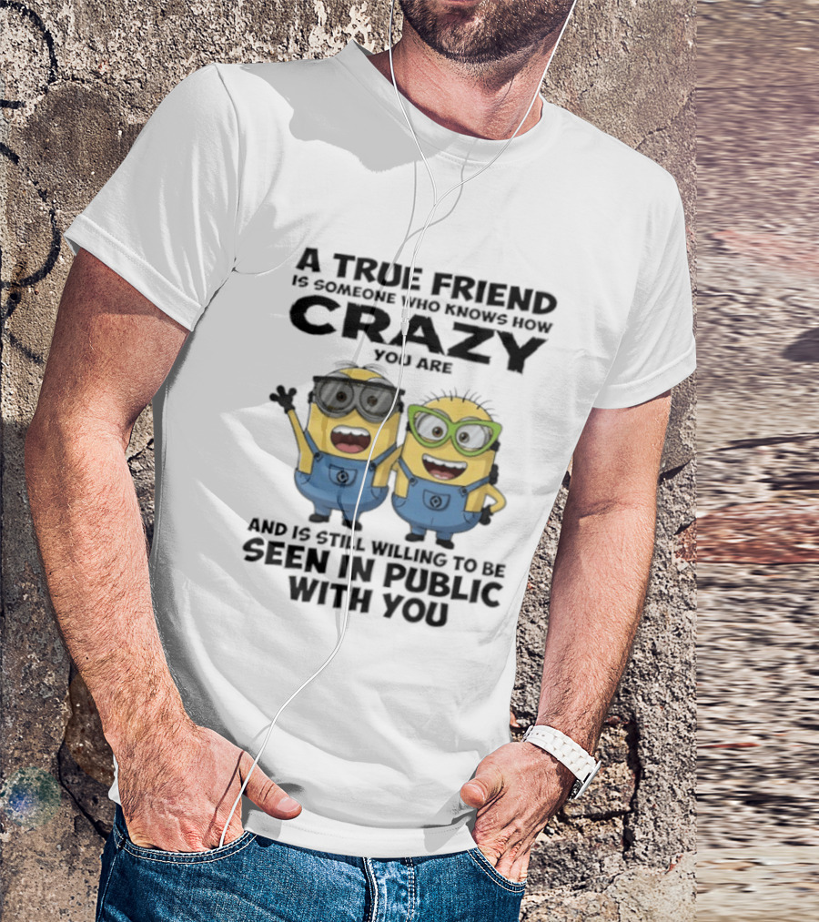 Minions A True Friend Crazy You Are Seen In Public T-Shirt