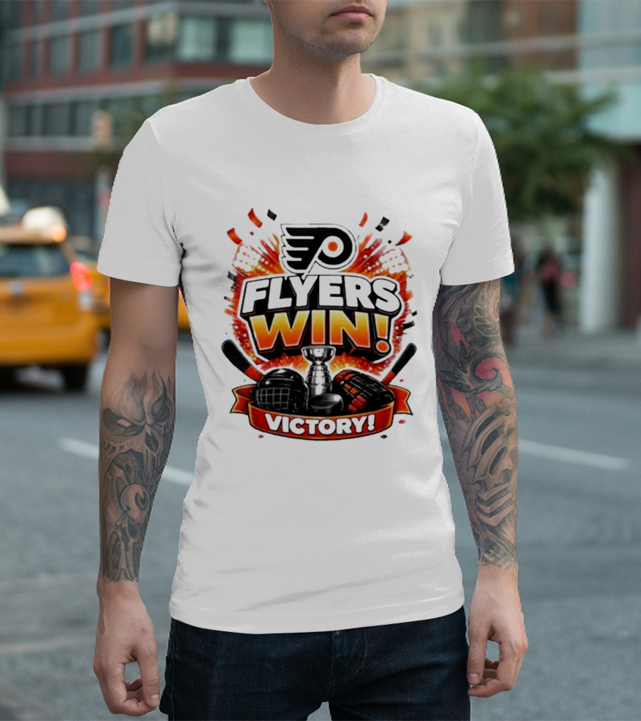 Philadelphia Flyers Win Victory Ice Hockey Celebration T-Shirt