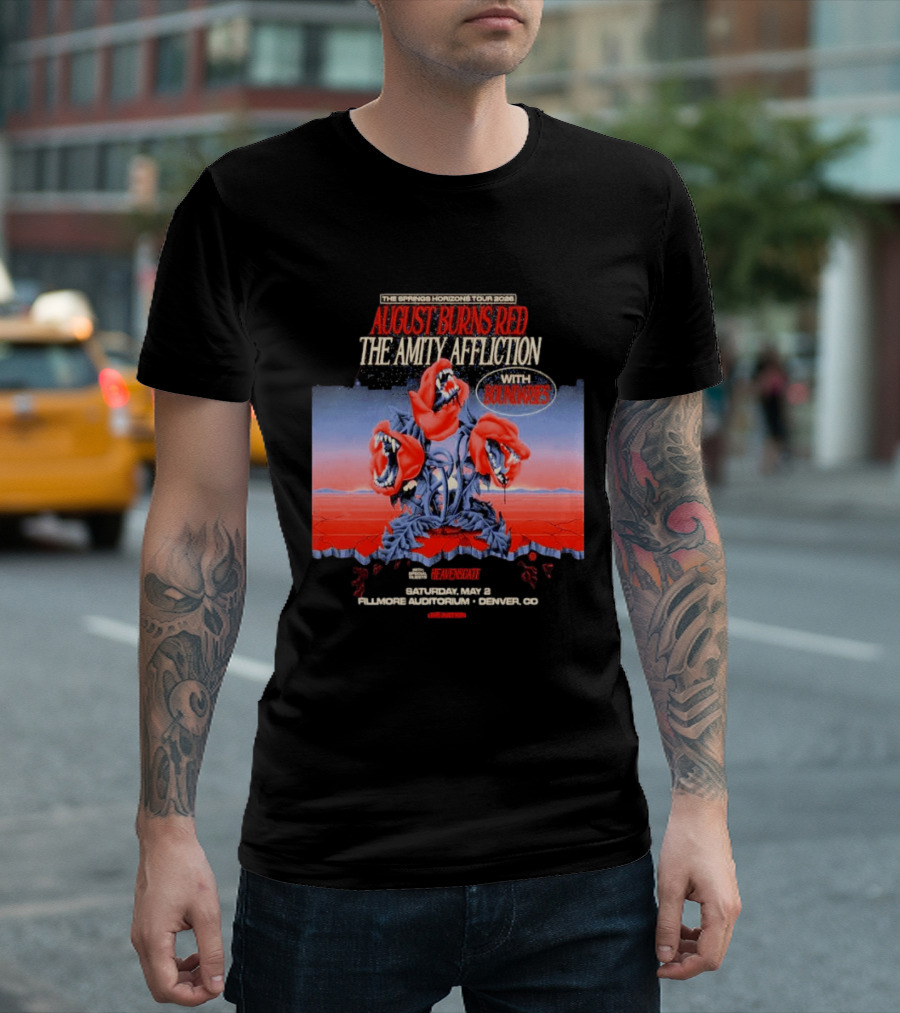 The Springs Horizon Tour 2026 August Burns Red The Amity Affliction Fit For A King Boulder Theater Denver CO May 2nd T-Shirt