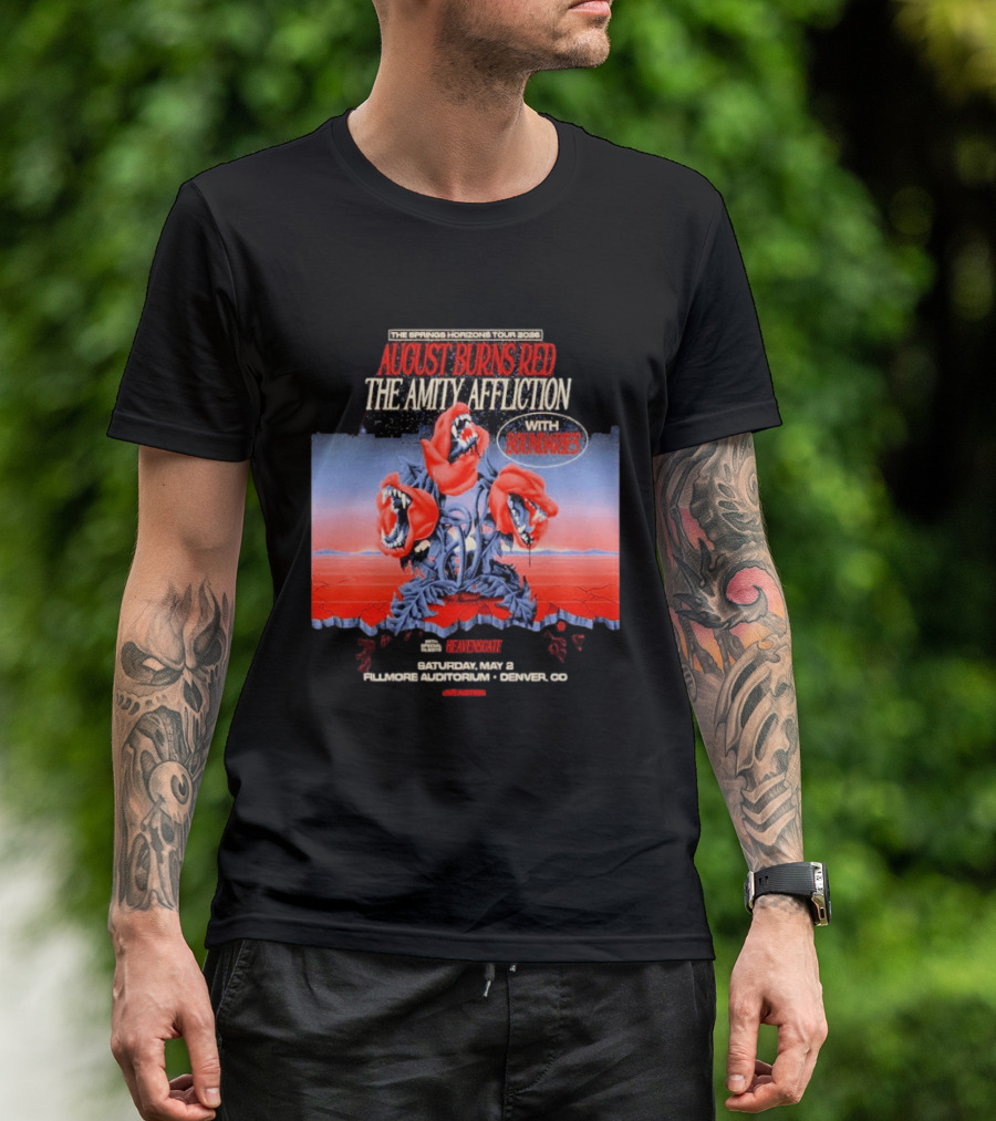 The Springs Horizon Tour 2026 August Burns Red The Amity Affliction Fit For A King Boulder Theater Denver CO May 2nd T-Shirt