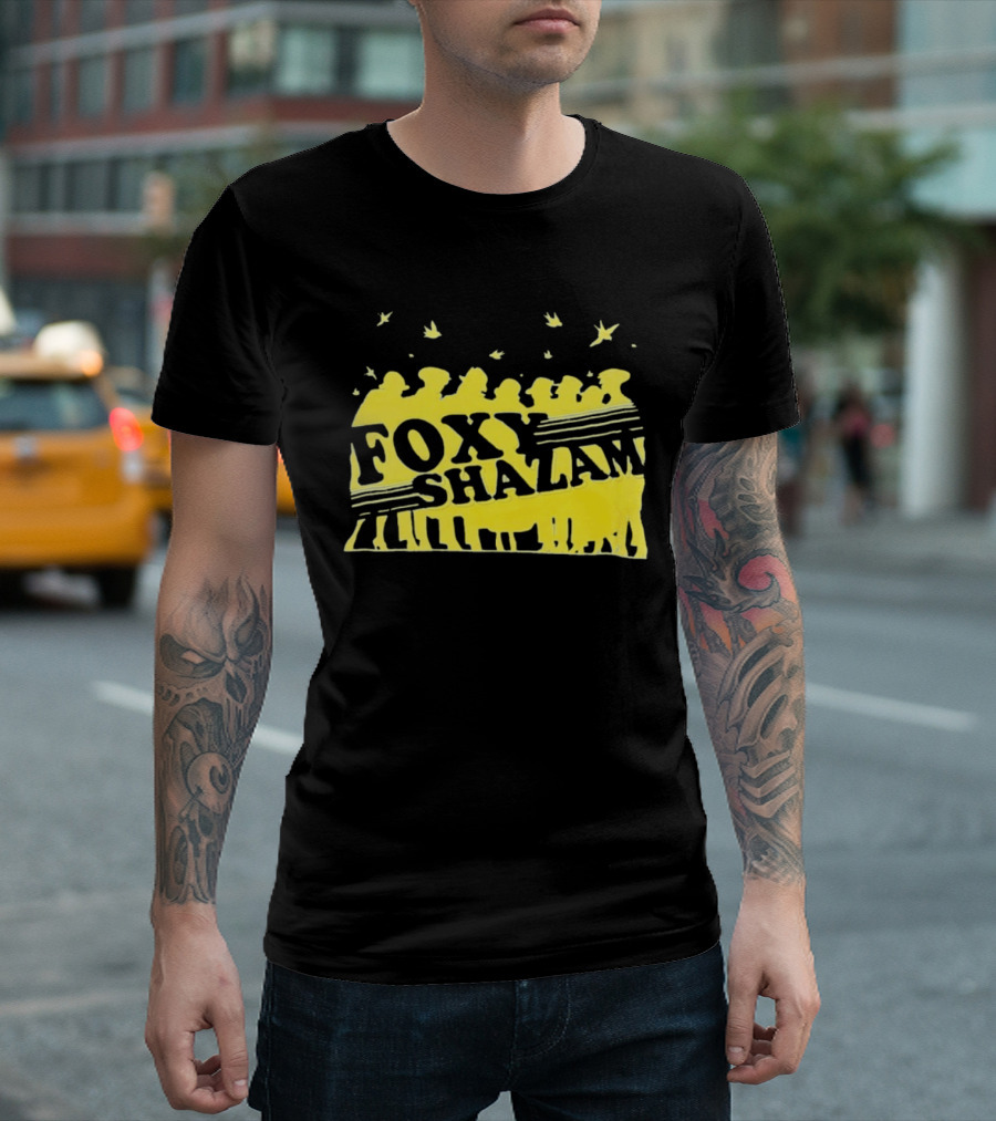 Foxy Shazam Yellow Silhouettes And Birds T-Shirt