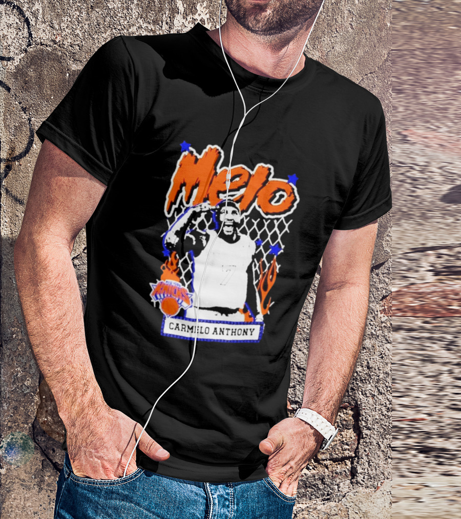 Melo Carmelo Anthony New York Knicks NBA Street Player Mitchell Ness T-Shirt