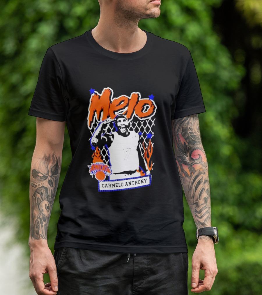 Melo Carmelo Anthony New York Knicks NBA Street Player Mitchell Ness T-Shirt