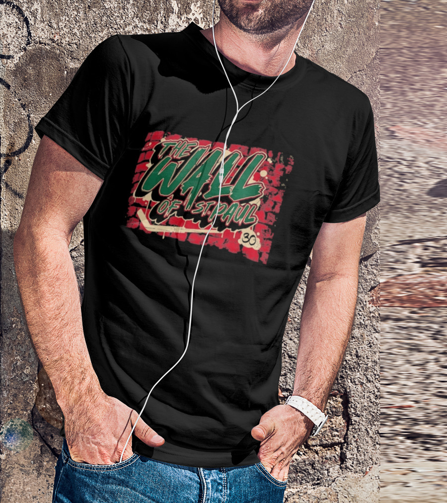 The Wall Of St. Paul Hockey Brick Design Bold Text 30 T-Shirt