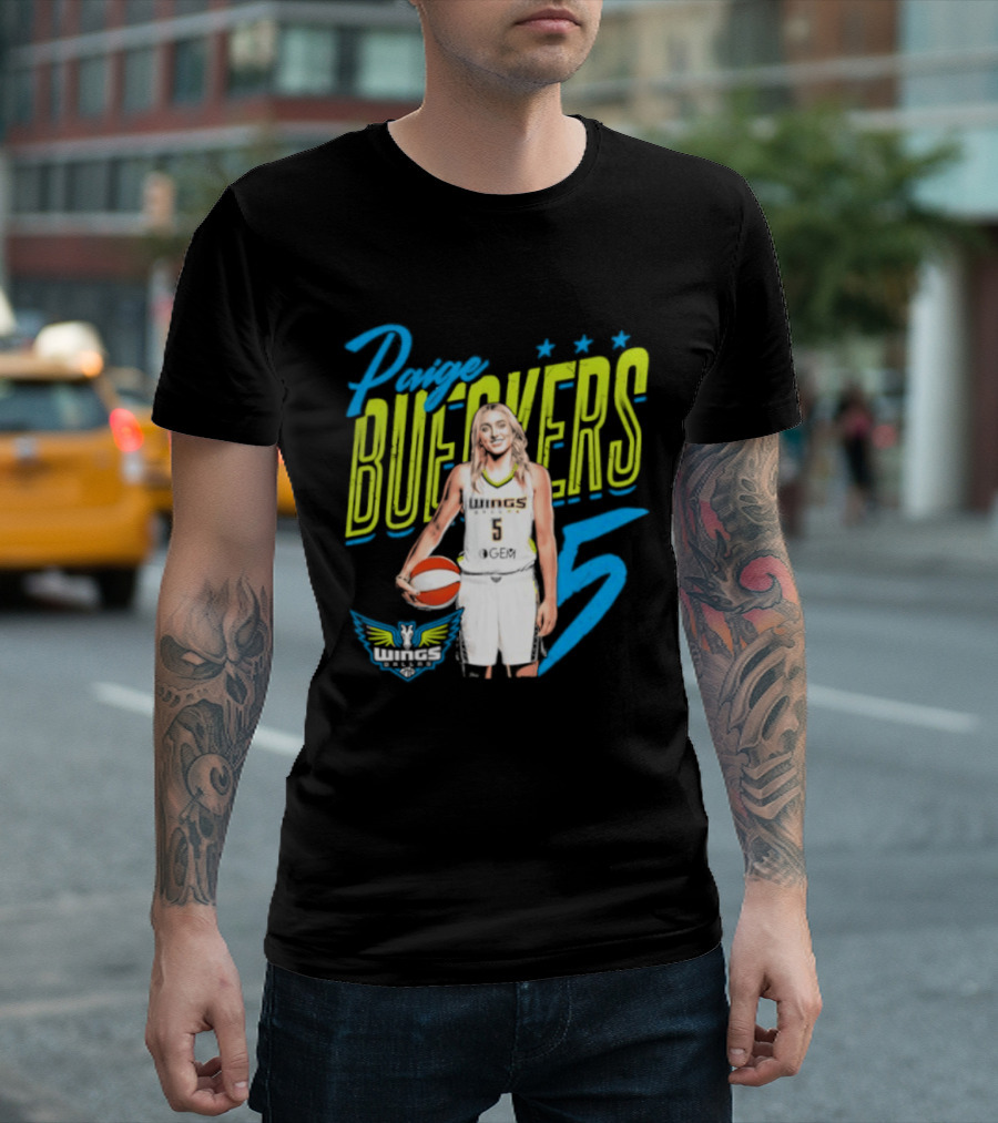 Paige Bueckers Dallas Wings Player Pose Number 5 T-Shirt