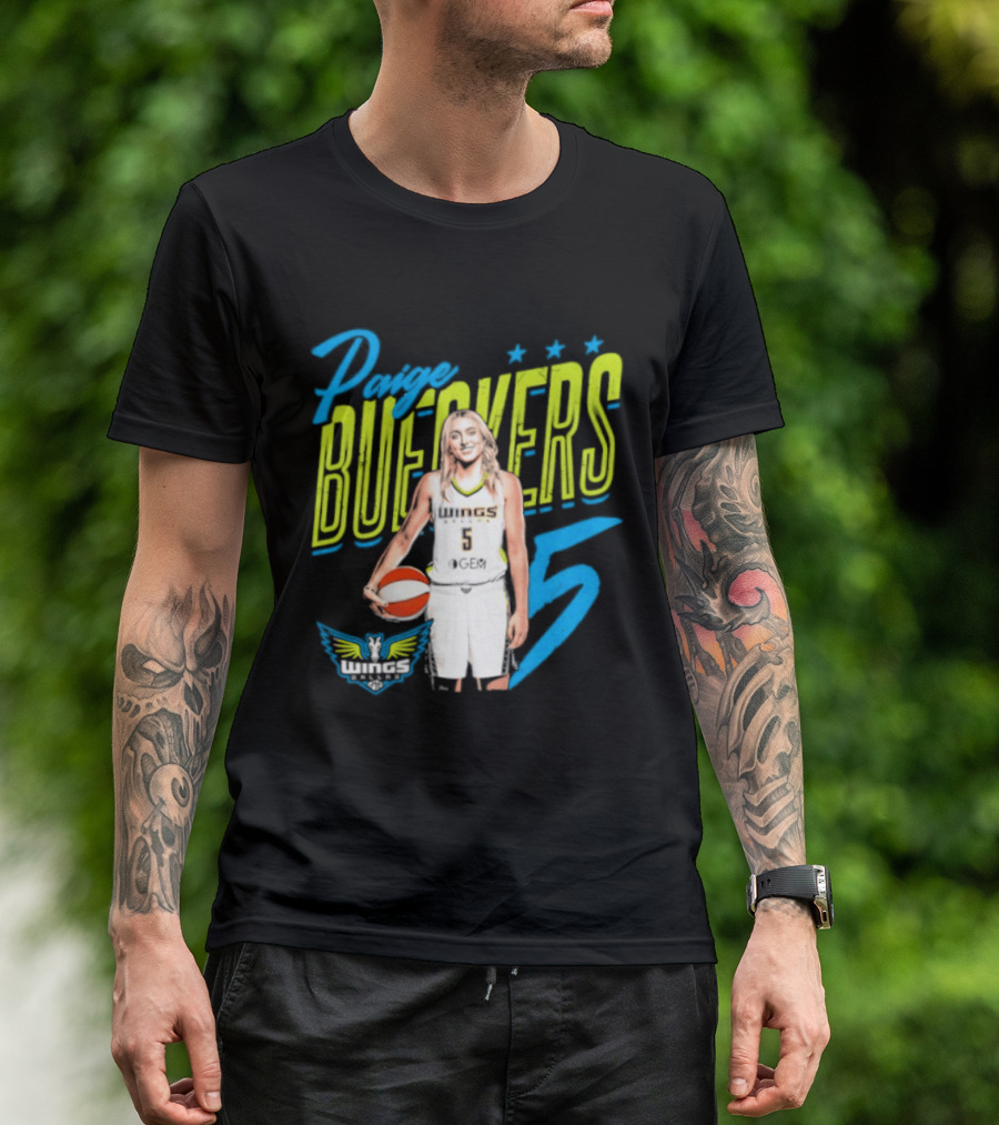Paige Bueckers Dallas Wings Player Pose Number 5 T-Shirt