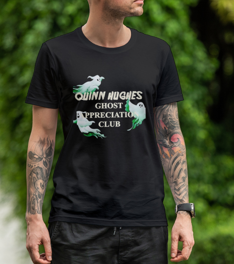 Quinn Hughes Ghost Appreciation Club Whimsical Spirit T-Shirt