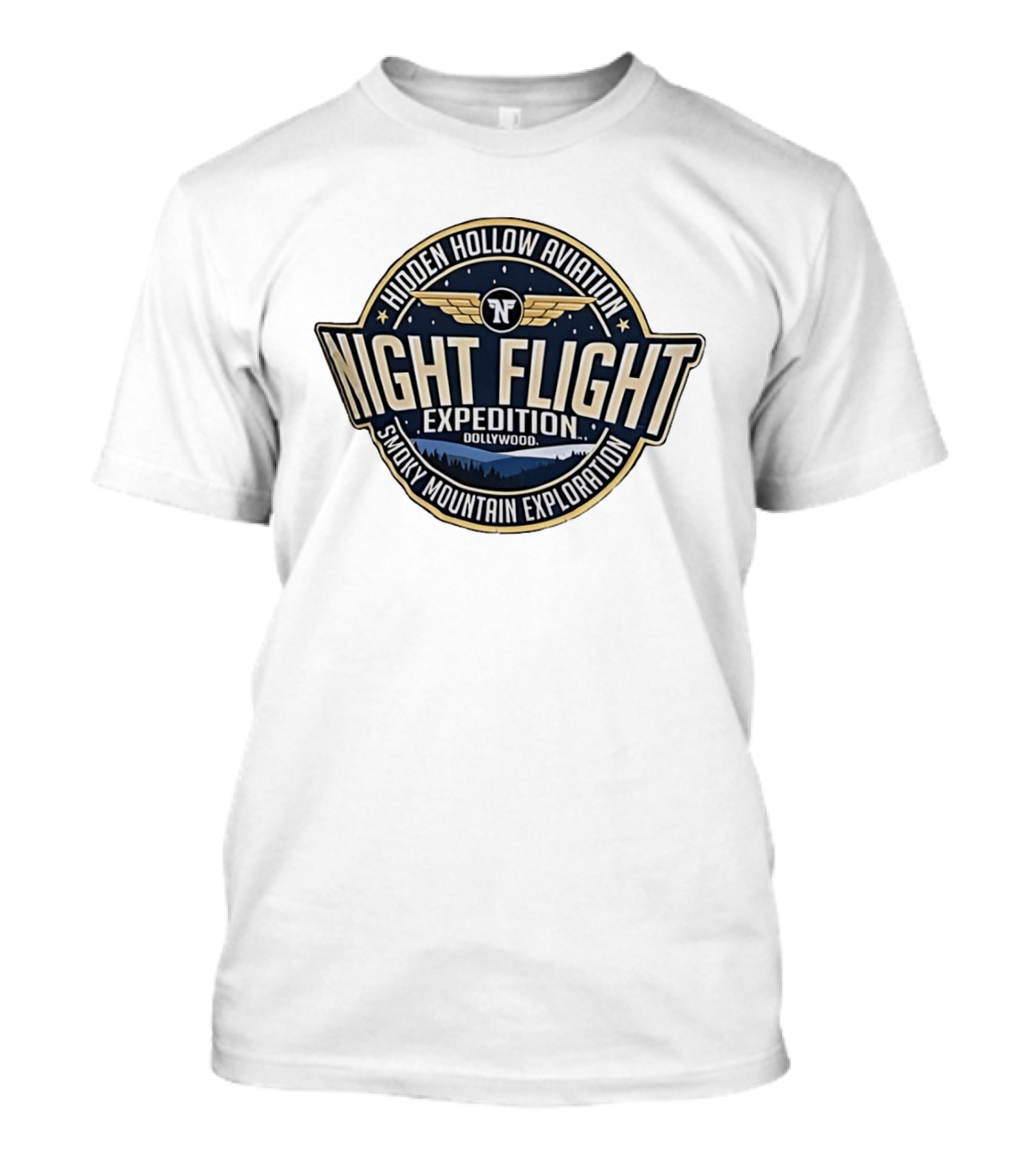 Hidden Hollow Aviation Night Flight Expedition Dollywood Smoky Mountain Exploration T-Shirt