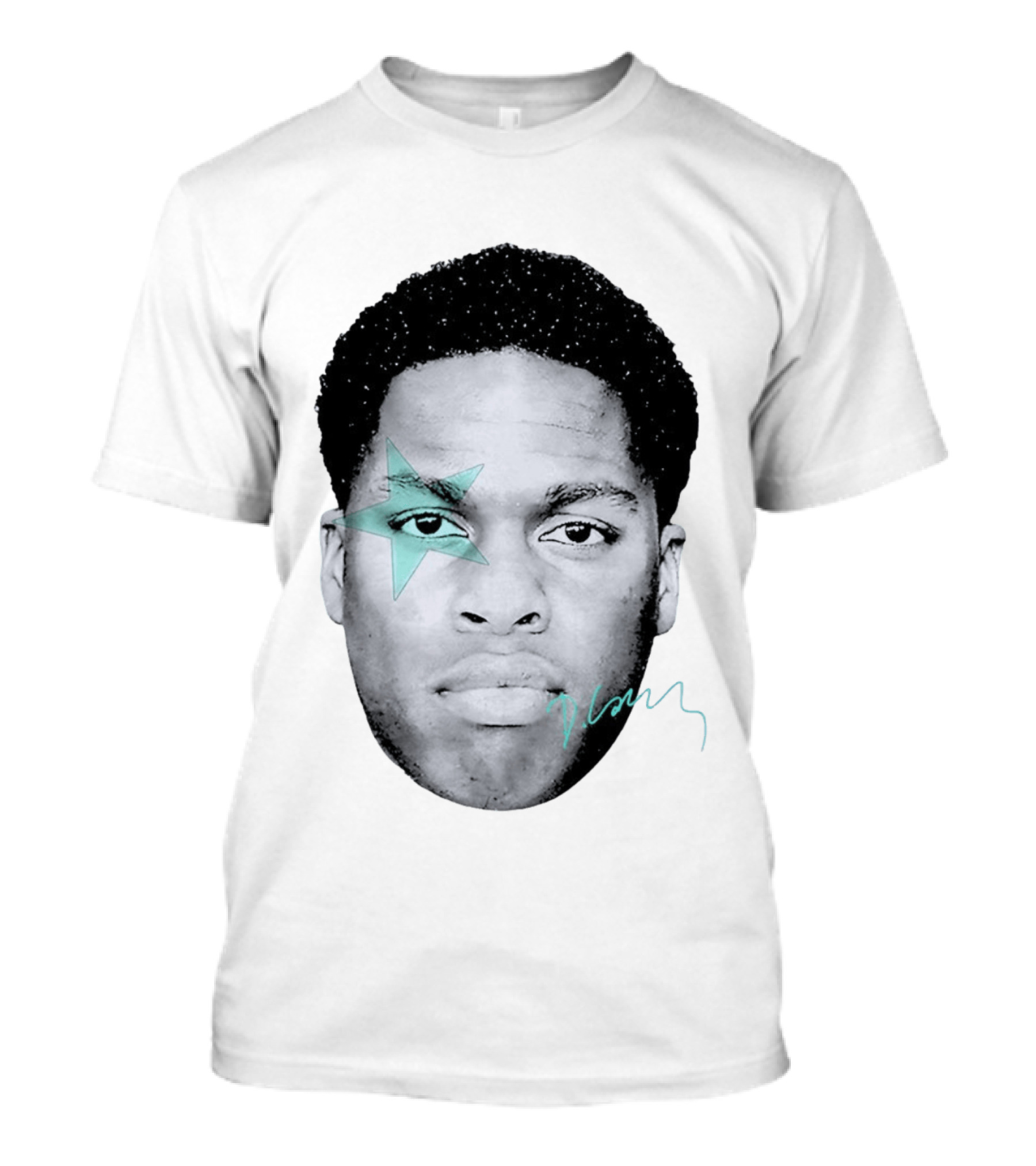 Daniel Caesar Star Face Blue Signature T-Shirt