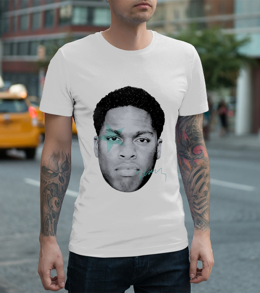 Daniel Caesar Star Face Blue Signature T-Shirt