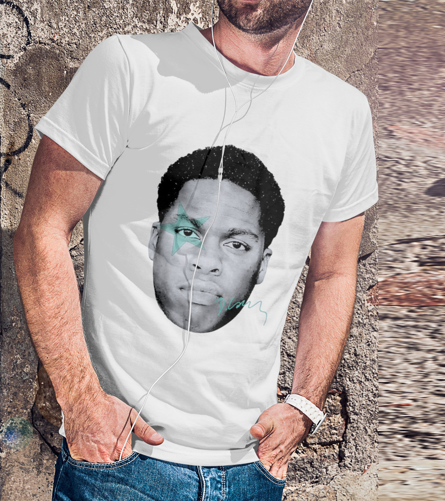 Daniel Caesar Star Face Blue Signature T-Shirt