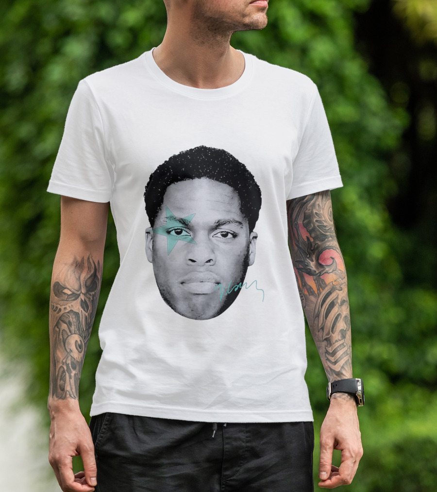 Daniel Caesar Star Face Blue Signature T-Shirt