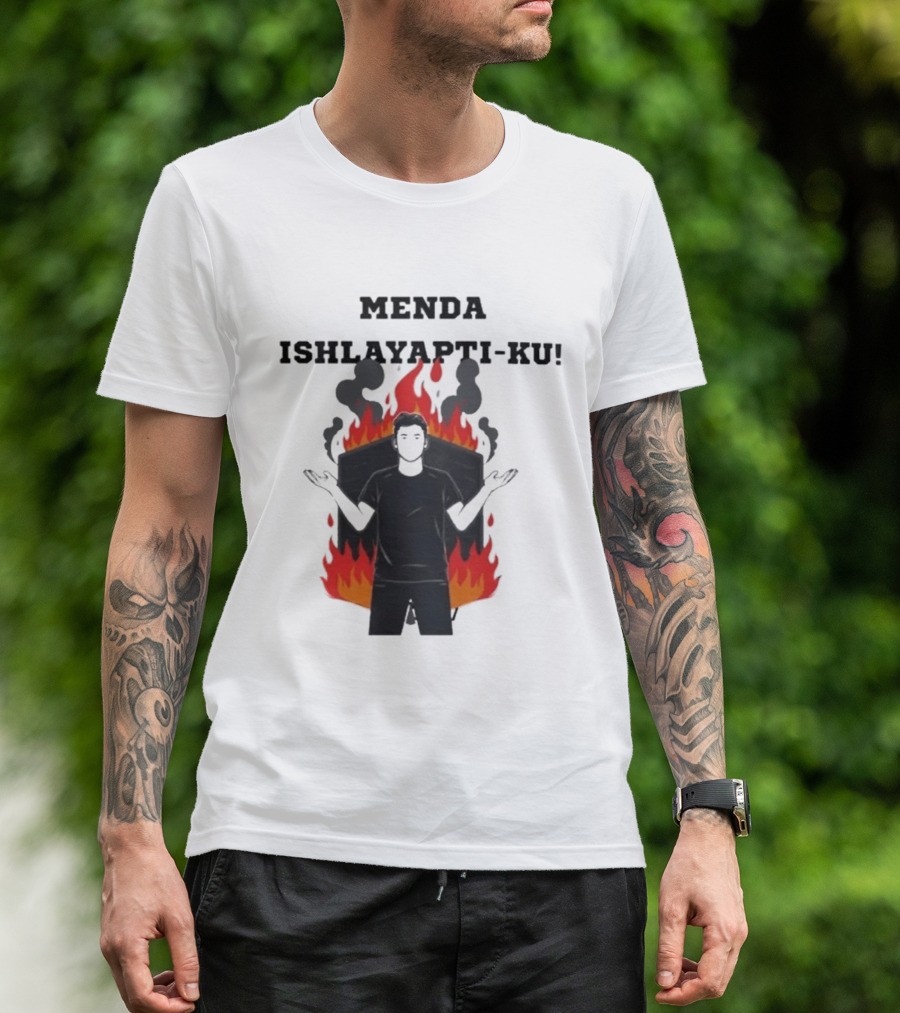 Menda Ishlayapti Ku Uzbek Tech Memes Flame T-Shirt