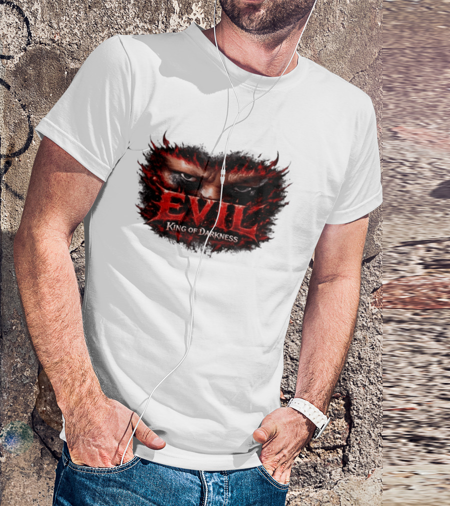 EVIL King Of Darkness Fiery Eyes In Flames T-Shirt