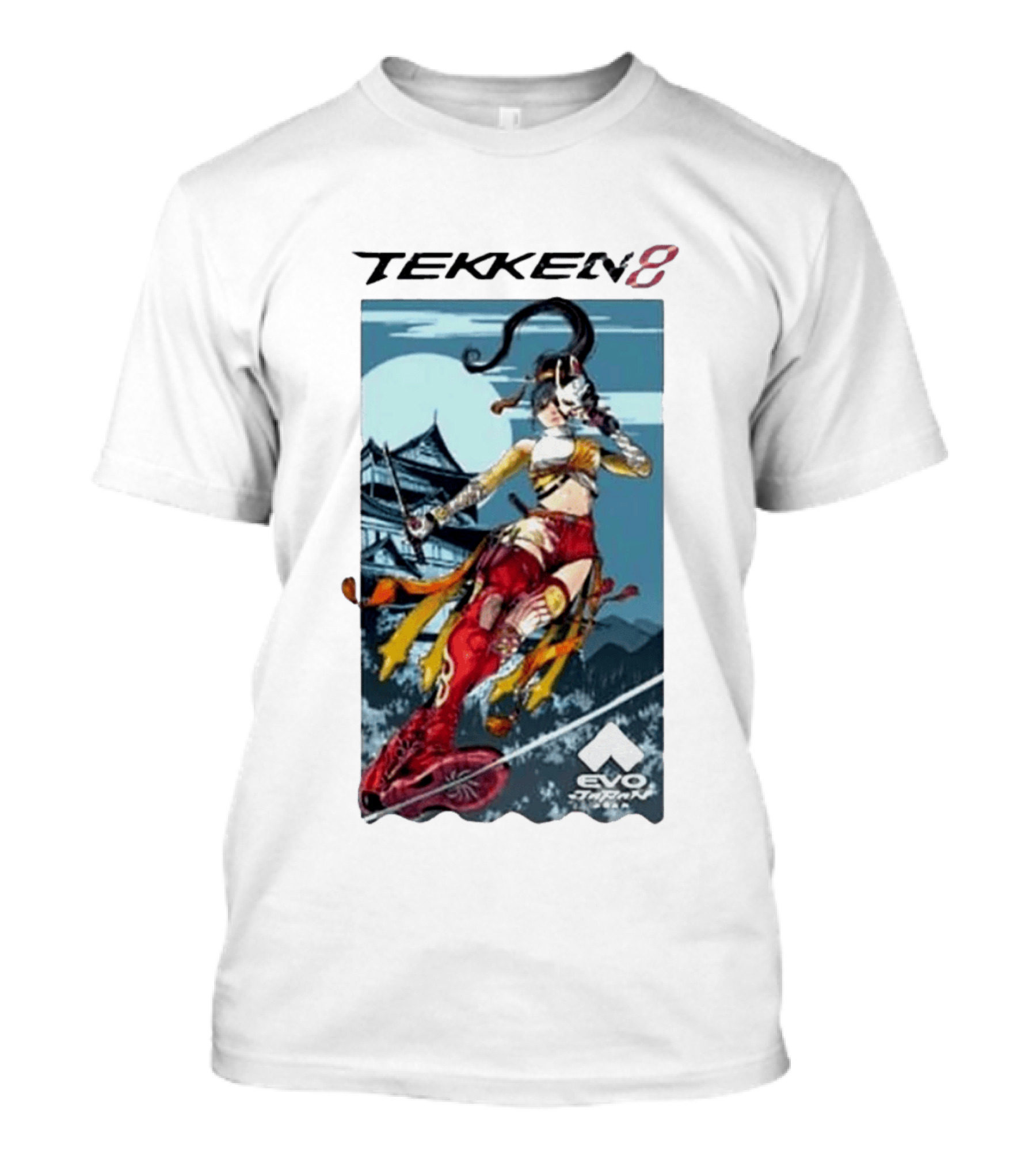 Evo Japan 2026 Tekken 8 Kunimitsu Anime Character Art With Striking Temple T-Shirt