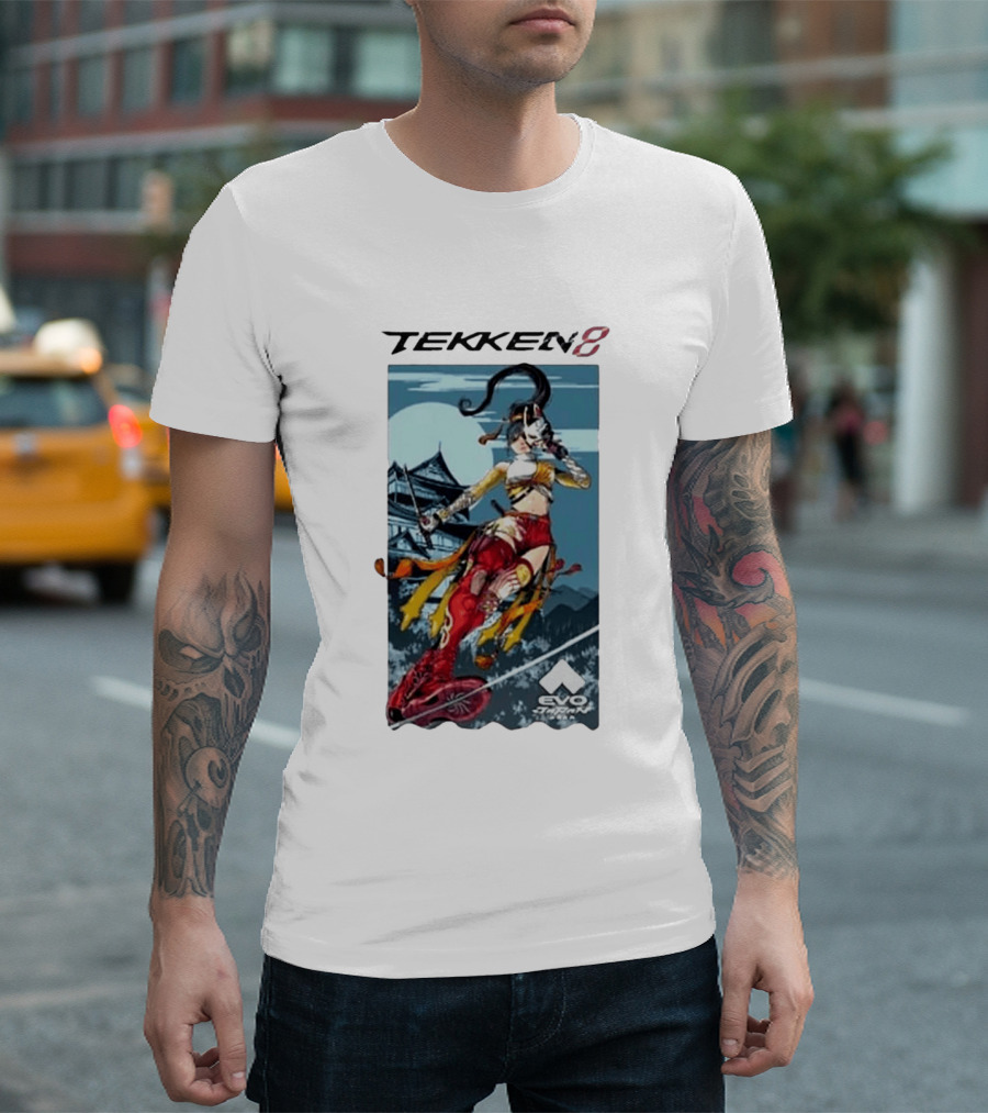 Evo Japan 2026 Tekken 8 Kunimitsu Anime Character Art With Striking Temple T-Shirt