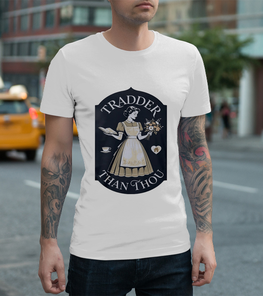 Tradder Than Thou Woman Holding Book And Flower T-Shirt