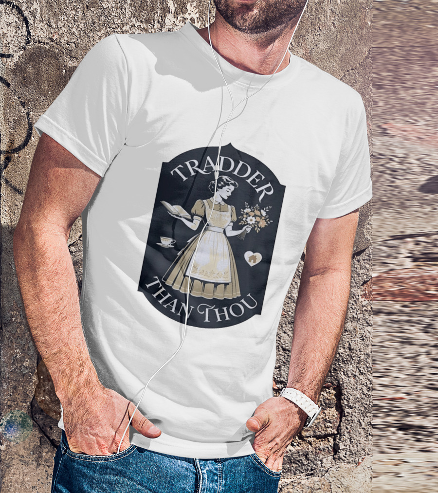 Tradder Than Thou Woman Holding Book And Flower T-Shirt