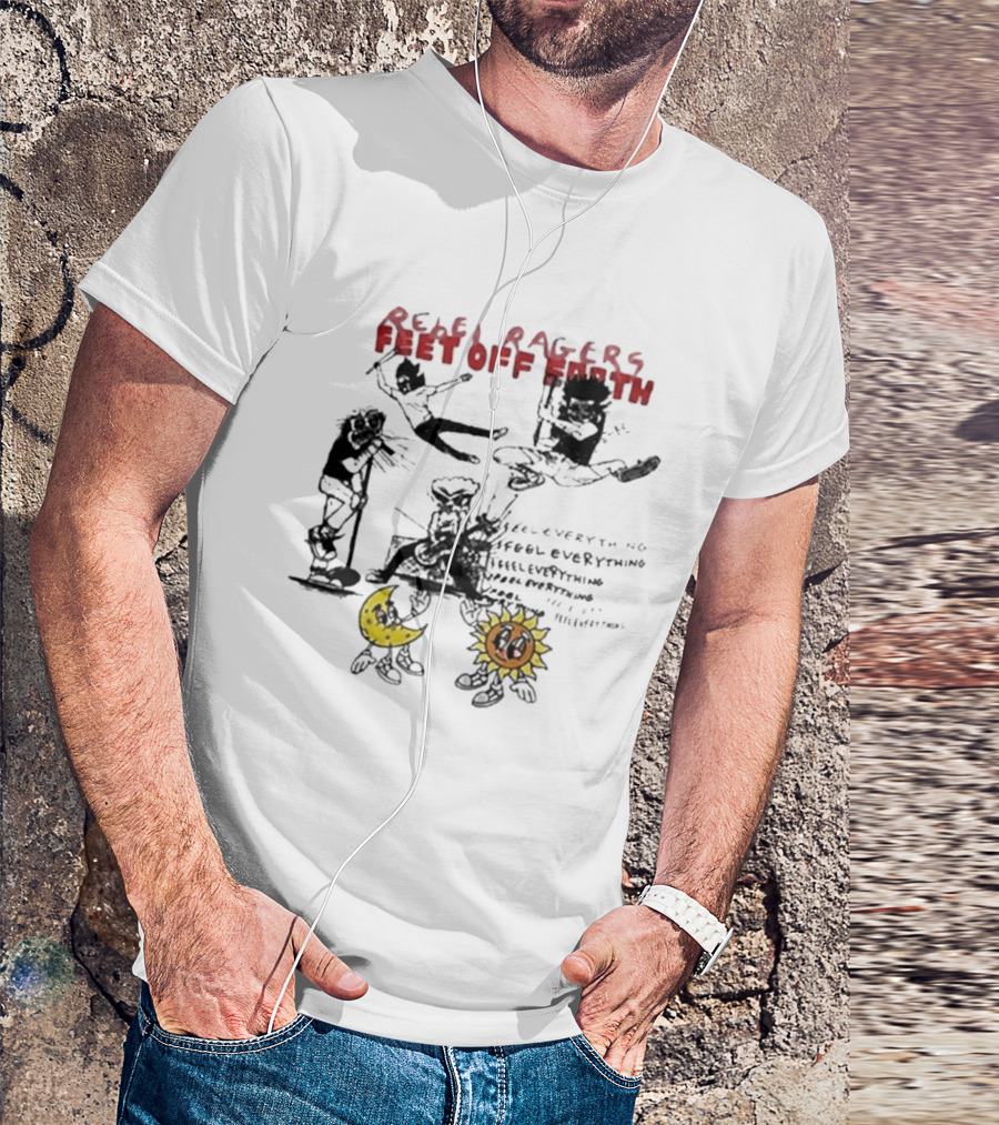 Rebel Ragers Feet Of Earth Tour Kid Cudi 2026 Concept Art Moon Sun Characters T-Shirt