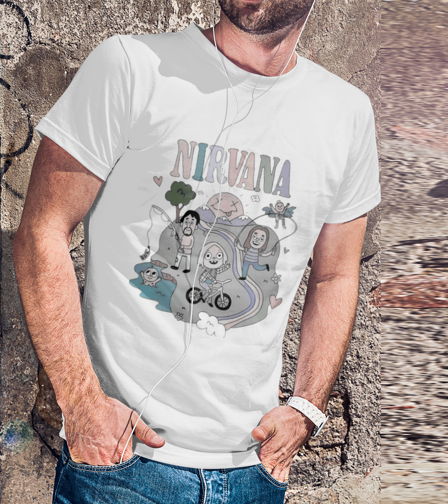 Lorful Nirvana Colorful Childlike Scene With Trees And Hearts T-Shirt