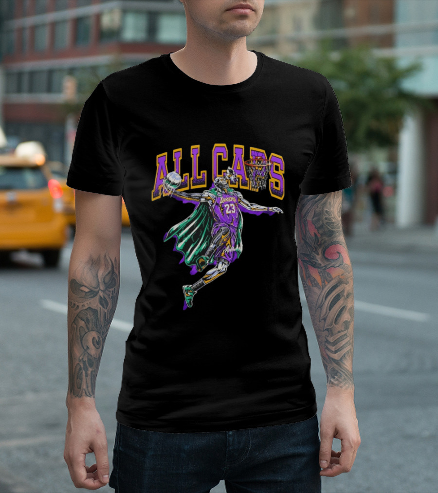 All Caps Los Angeles Lakers Lebron James Basketball 23 T-Shirt