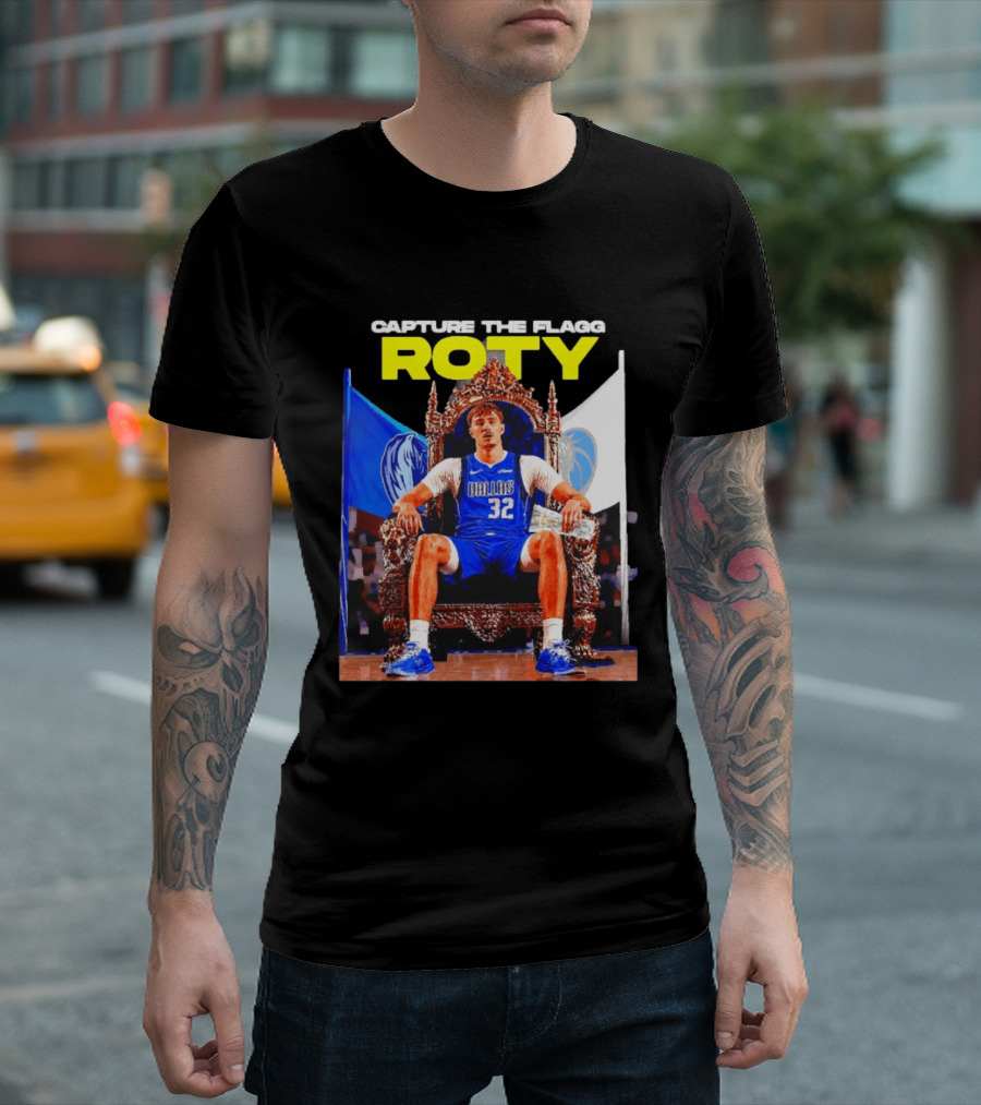 Capture The Cooper Flagg ROTY Dallas Mavericks Basketball Throne T-Shirt