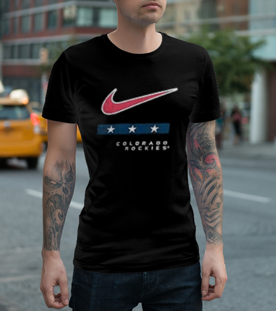 Nike Colorado Rockies Americana Anthracite Stars T-Shirt