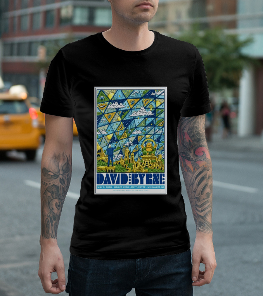 David Byrne May 3 2026 Miller High Life Theatre Milwaukee WI By Derek M T-Shirt